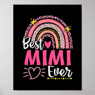 Poster Femme Meilleur Mimi Jamais Leopard Arc-en-ciel Nou