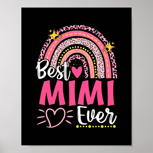 Poster Femme Meilleur Mimi Jamais Leopard Arc-en-ciel Nou (Devant)