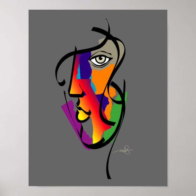 Poster Femme Multiculturelle Sur Grey (Devant)