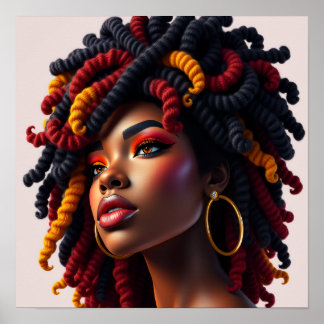 Poster femme noire africaine mélanine sista filles à la p