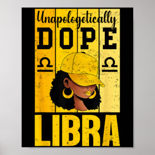 Poster Femme noire Balance sans excuses Casquette Zodiaqu