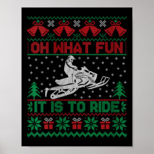 Poster Femme Oh Quel Amusement C'Est De Faire Du Snowmobi