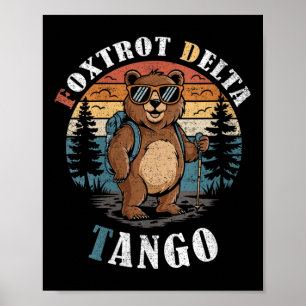 Poster Femme Ours Foxtrots Deltas Tangos Funny Ours V-ne