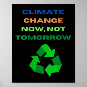 Poster Femme passionnée par le changement climatique, De