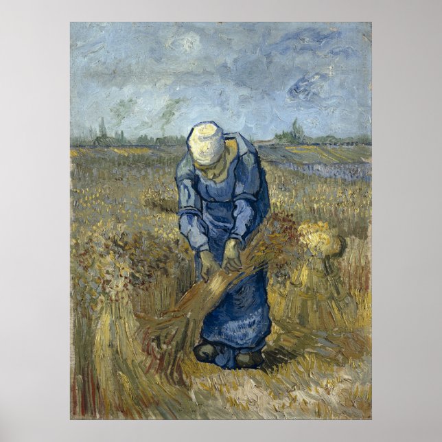 Poster Femme paysanne relie les cieux par Vincent Van Gog (Devant)
