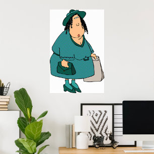 Poster Femme portant des sacs