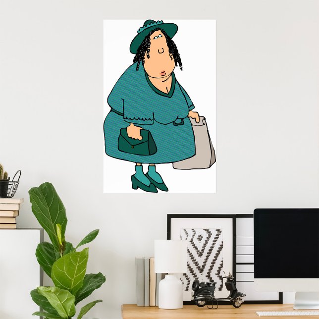 Poster Femme portant des sacs (Créateur téléchargé)