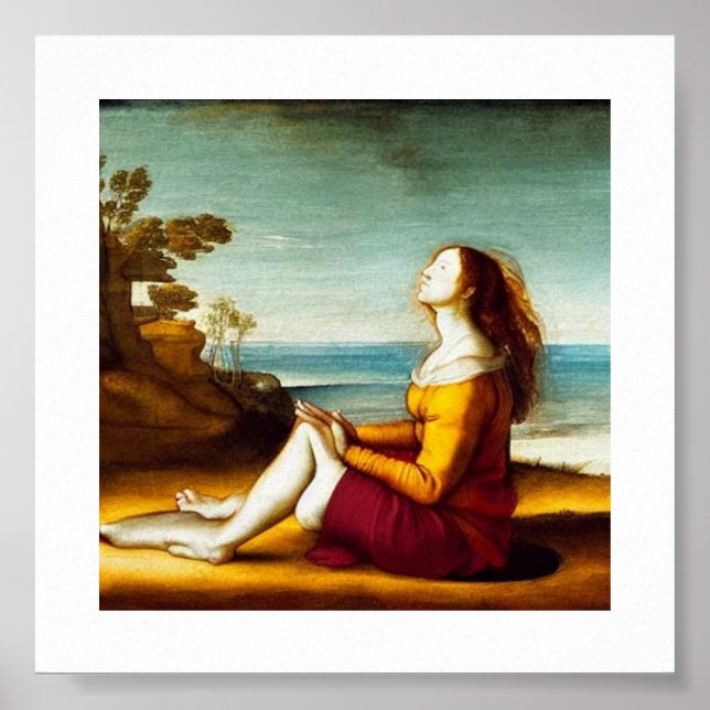 Poster Femme pratiquant le Yoga Renaissance Art (Devant)