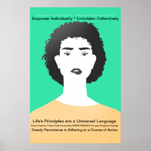 Poster Femme, - Principes de la vie - Persévérance