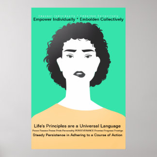 Poster Femme, - Principes de la vie - Persévérance