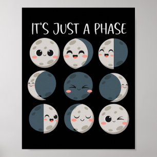 Poster Femme Professeur de sciences Phases lunaires Scien