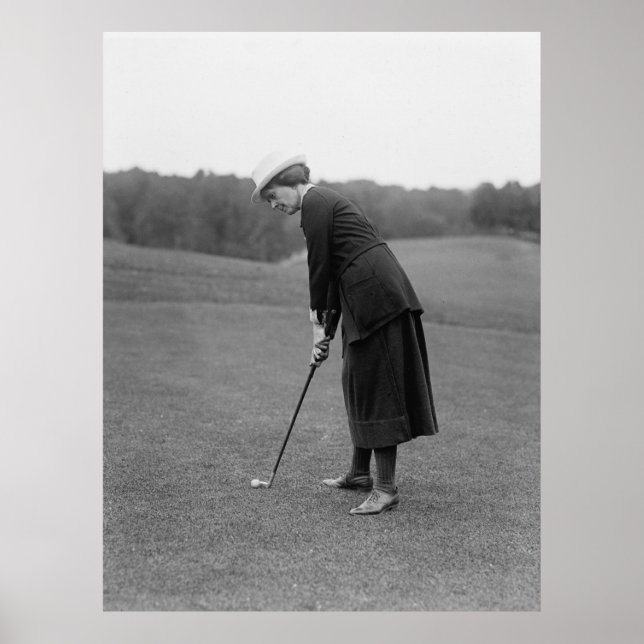 Poster Femme Putting, années 20 (Devant)