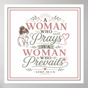 Poster Femme qui prie prévaut Citation chrétienne spiritu