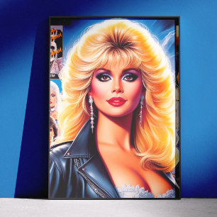 Poster Femme Rétro-onde des années 80