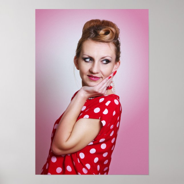 Poster femme rétro vintage (Devant)