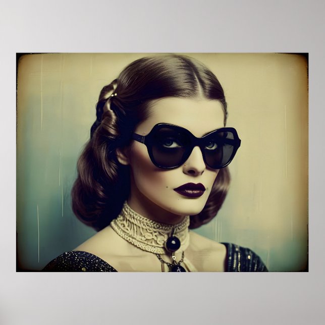 Poster Femme rétro vintage (Devant)
