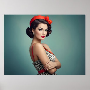 Poster femme rétro vintage