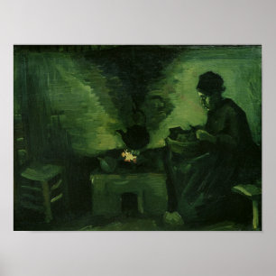 Poster Femme rurale de Vincent van Gogh   par le foyer
