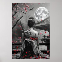 Femme samouraï japonaise avec tatouage sous la ple