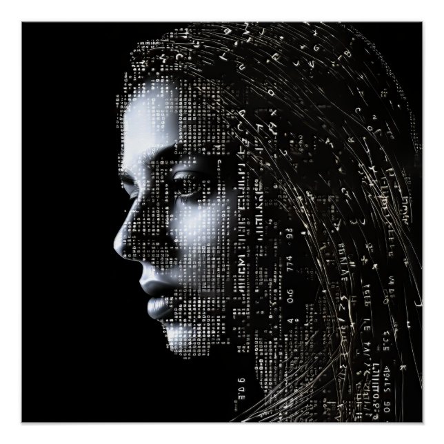 Poster Femme scientifique ASCII (Devant)