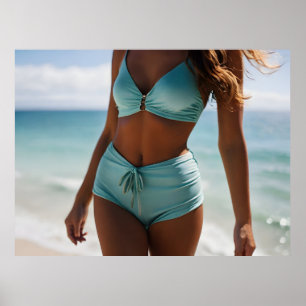 Poster Femme sur la plage