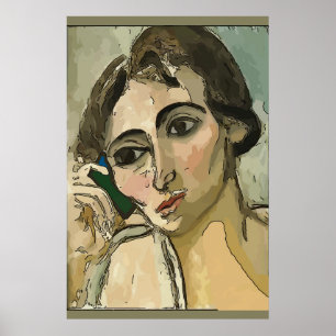 Poster Femme sur téléphone portable