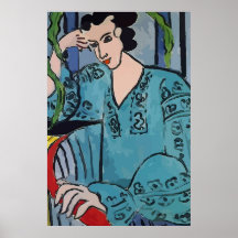 Femme sur téléphone portable Abstrait, style Matis
