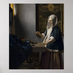 Poster Femme tenant un équilibre — Vermeer
