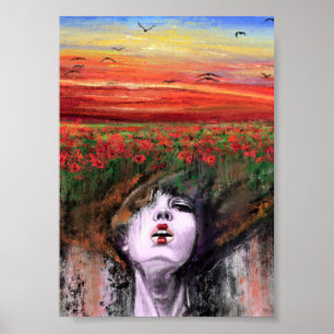 Poster Femme Terre - Nature - Peinture d'art originale