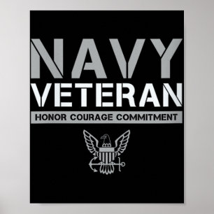 Poster Femme US Navy - Vétéran Honorer Engagement Courage