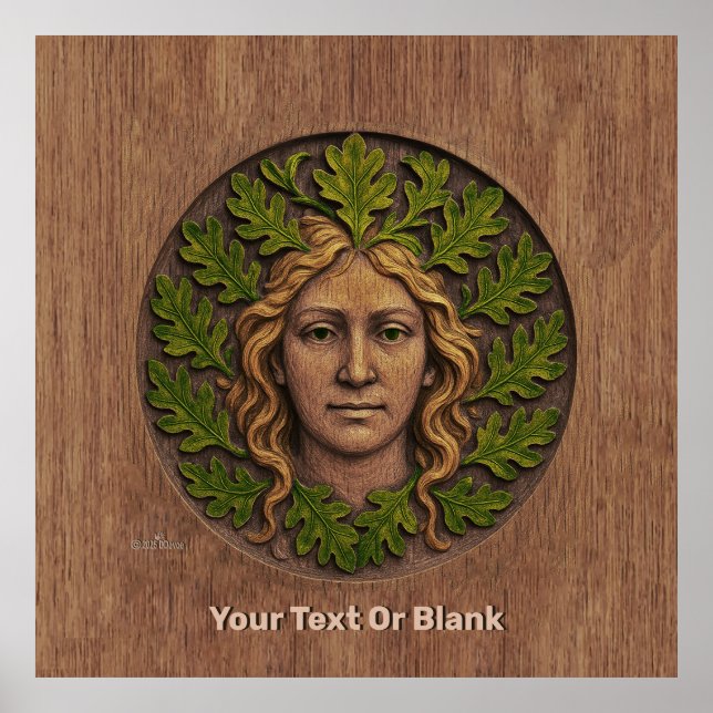 Poster Femme verte - Bois (Devant)