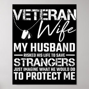 Poster Femme Vétérinaire Femme Mari de l'Armée Soldat dit