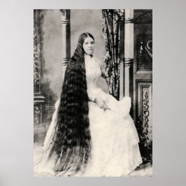 Poster Femme victorienne aux cheveux longs