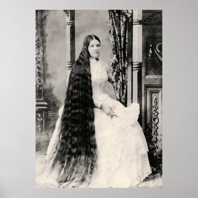Poster Femme victorienne aux cheveux longs (Devant)