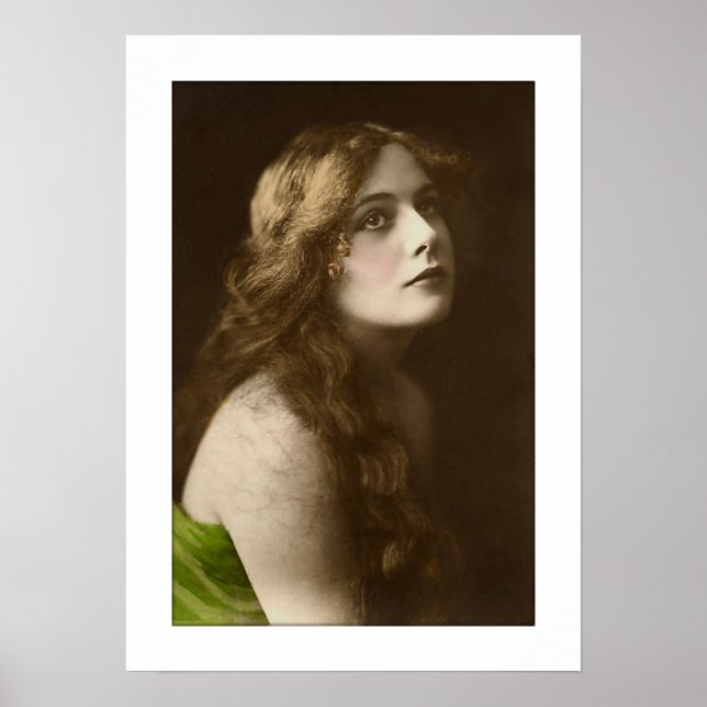 Poster femme victorienne, cheveux longs (Devant)