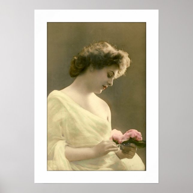 Poster femme victorienne rétrospective romantique (Devant)
