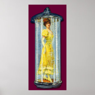 Poster Femme victorienne se tenant dans un pot en verre