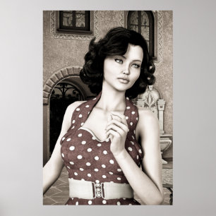 Poster Femme Vintage