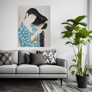 Poster Femme vintage Comportant Ses Cheveux Goyō Hashiguc