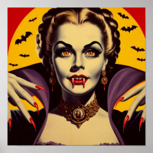 Poster Femme vintage Vampire
