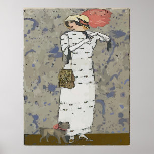 Poster Femme vintage Walking Dog,