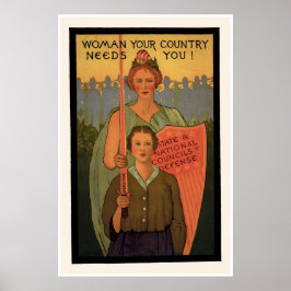 Poster Femme Votre Pays A Besoin De Vous !