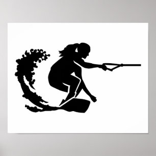 Poster Femme Wakeboard