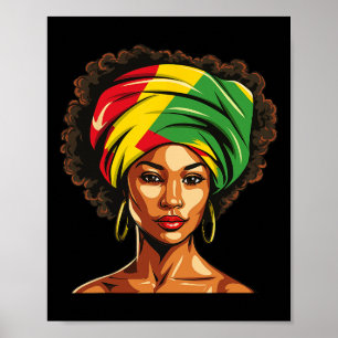 Poster Femmes Afro Afro-Américaines Fille Mois de l'Histo