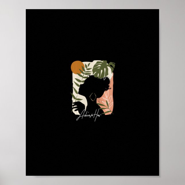 Poster femmes afro-américaines&# 9 ; s graphique naturel  (Devant)