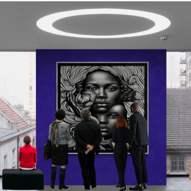 Poster Femmes afro-américaines Abstraites noires et blanc (Créateur téléchargé)