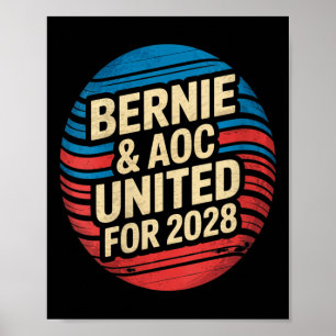 Poster Femmes Bernie Sanders Et Aoc 2028 Pour Président C