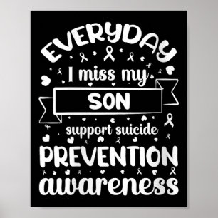 Poster Femmes Chaque Jour Je Manque Mon Fils Soutien Suic