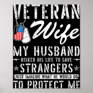 Poster Femmes Femme vétéran Femme Us Vétérinaire Mari de 