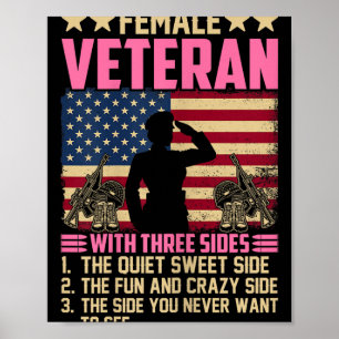 Poster Femmes Femmes Vétérinaire Soldat Fière Femme Vétér